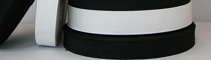 5 yards Knitted Elastic from 3/4" to 3" inch Black or White  Brand New in a Bag