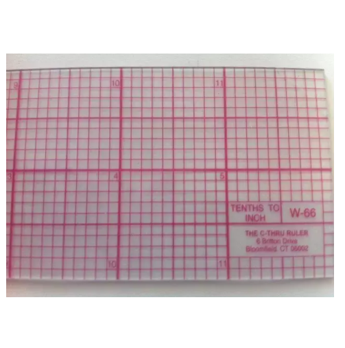 C-Thru 2" x 12" W-66 Graph Rulers,clear,plastic,great for pattern making & more
