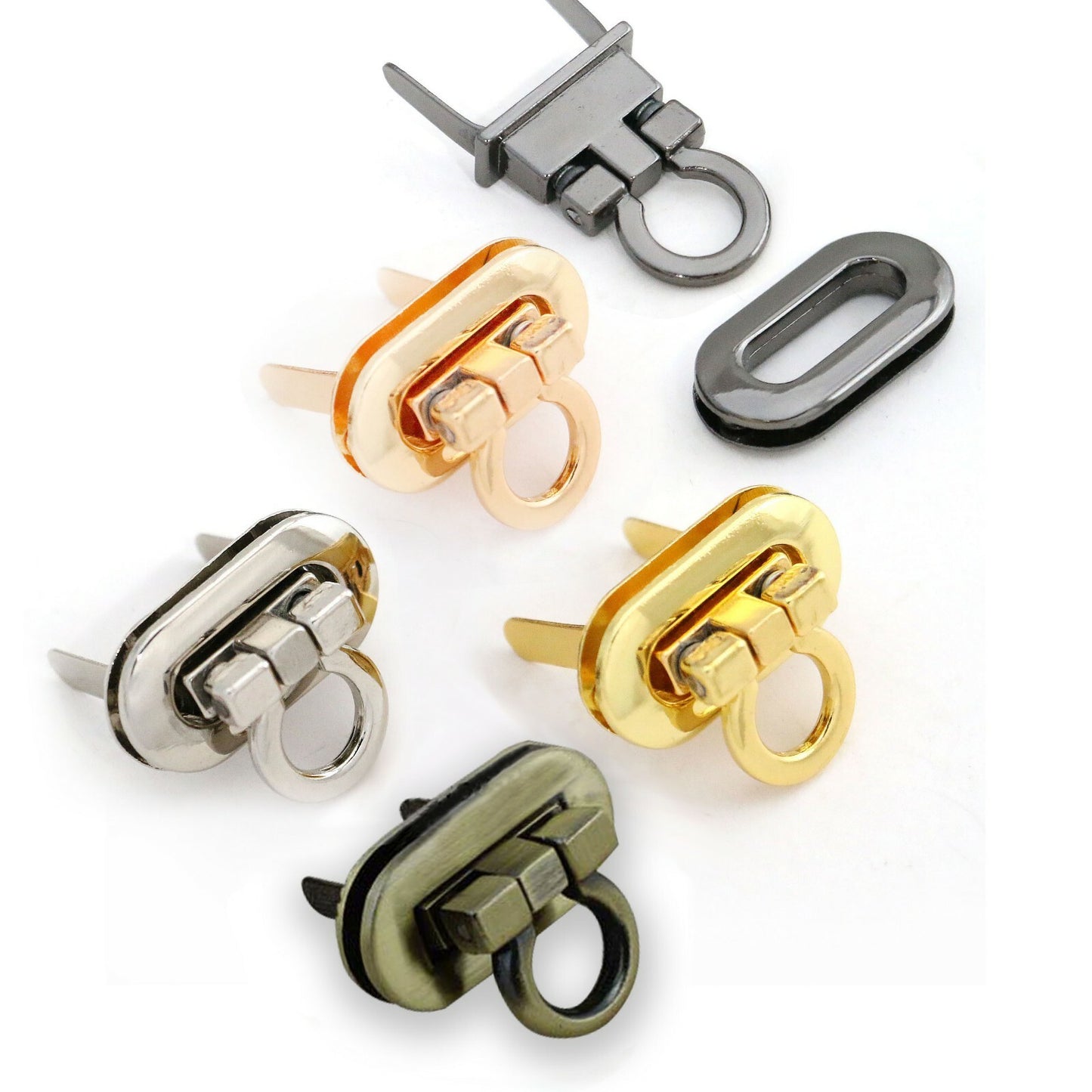 Oval Flip,Tongue Lock,1 3/8" x 3/4" for the Clutch Wallet pattern,purse & bags