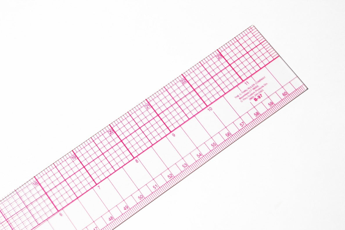 C-Thru B-97 24"-60cm x 2" (Inch & Metric Ruler) GREAT FOR PATTERN MAKING & MORE