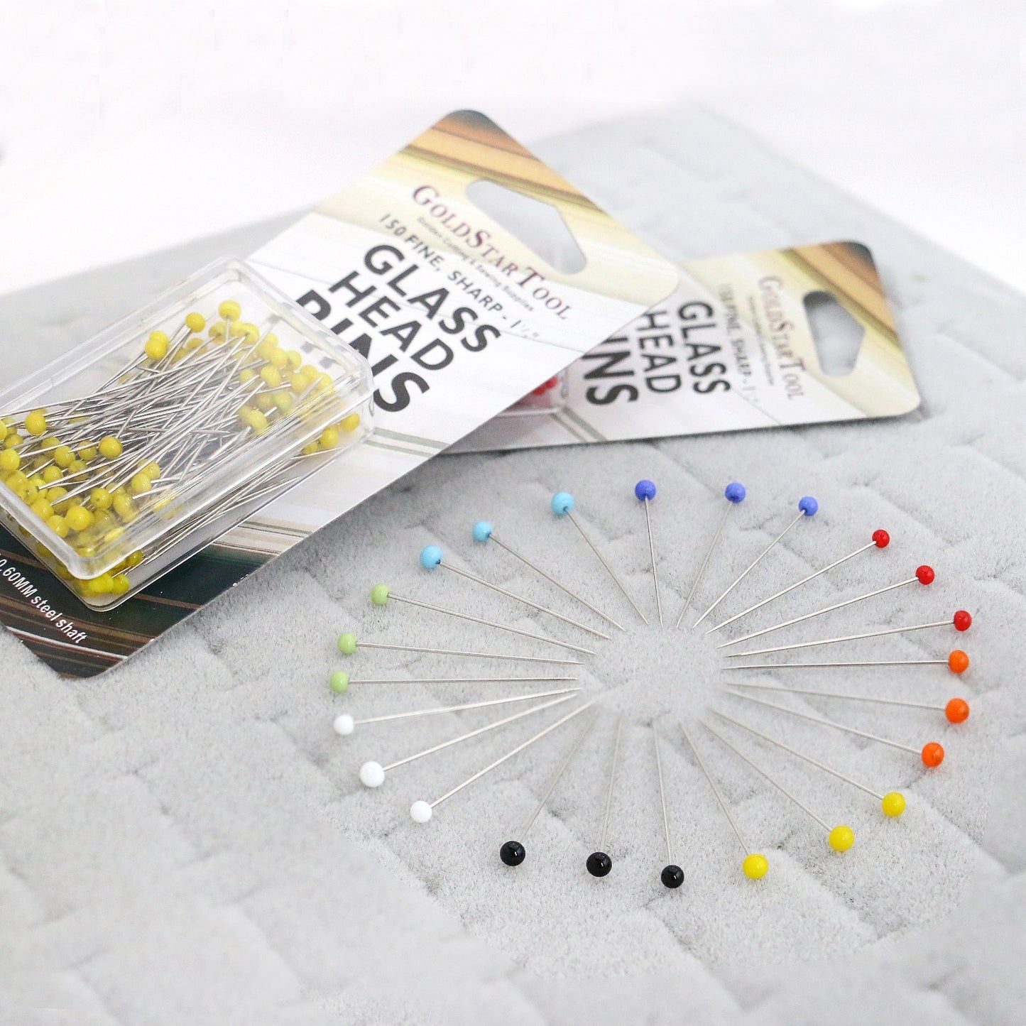 GLASS HEAD PINS 1-1/2" (150 PICS) HEAT & RUST RESISTANT CHOOSE YOUR COLOR USA