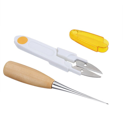 7pcs leather & canvas  Craft Hand Stitching Sewing Tool Set Kit Thread Awl Waxed