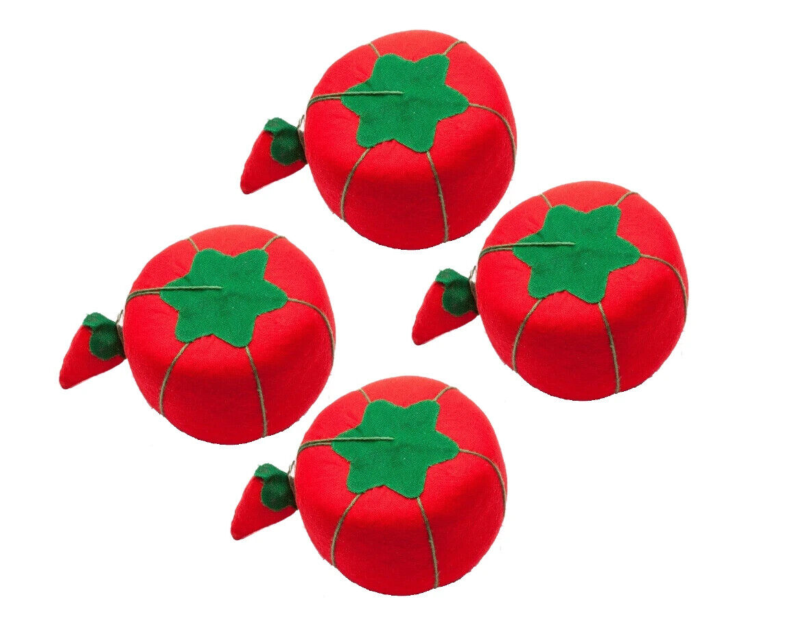 PACK OF 4 Tomato Pin Cushion  Emery Strawberry, Provides a safe place for pins