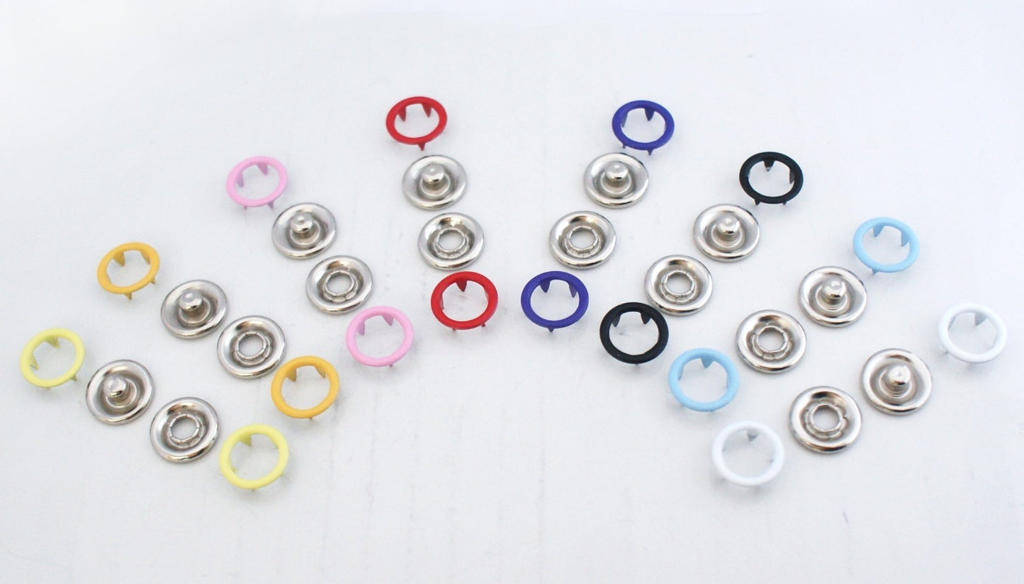 PRONG SNAP BUTTON 4 PARTS ( FUN COLORS ) 9.5MM OR 11MM CHOOSE QUANTITY & COLORS