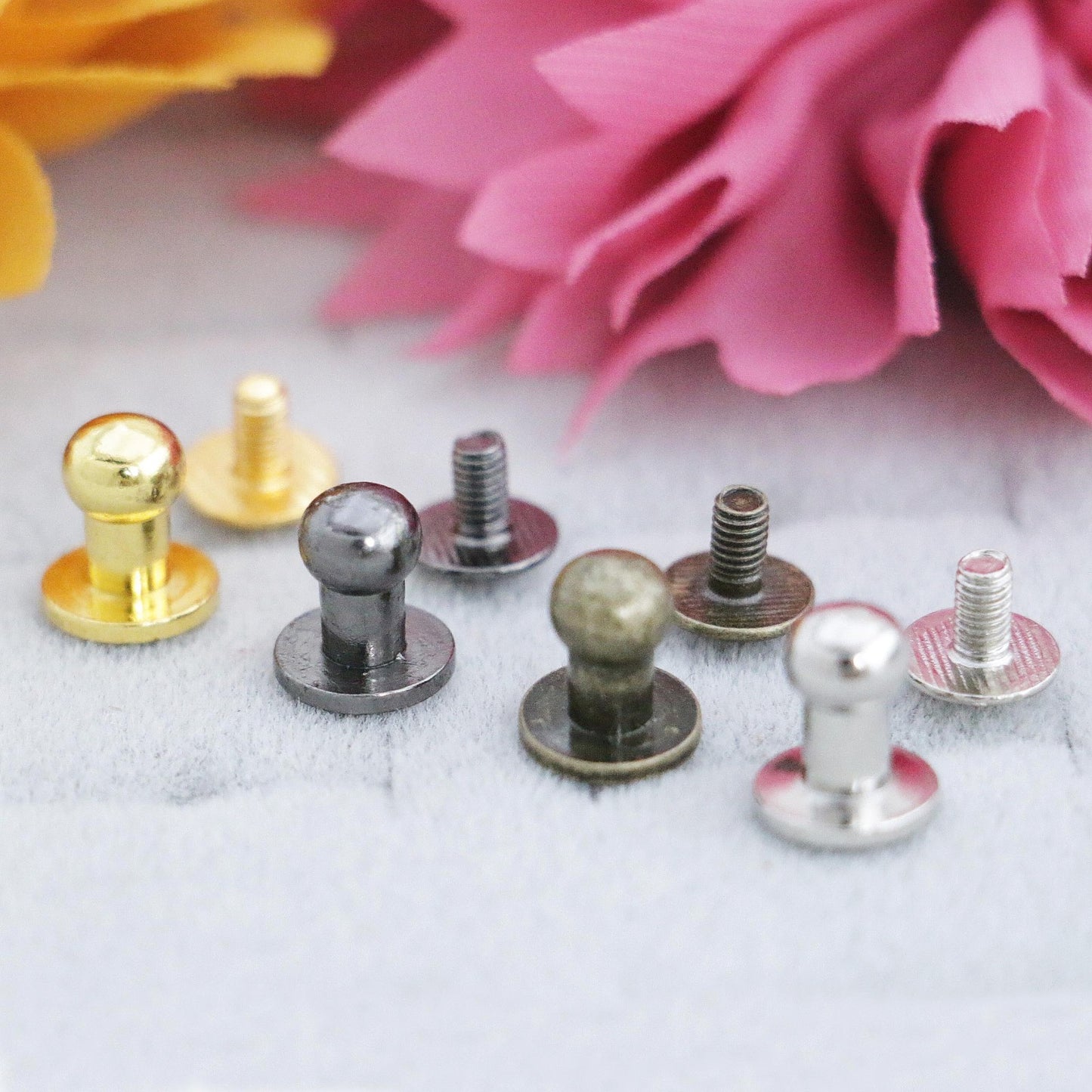 Sam Browne Button & Screw choose size 3/8" OR 5/16",color & quantities USA SHIP