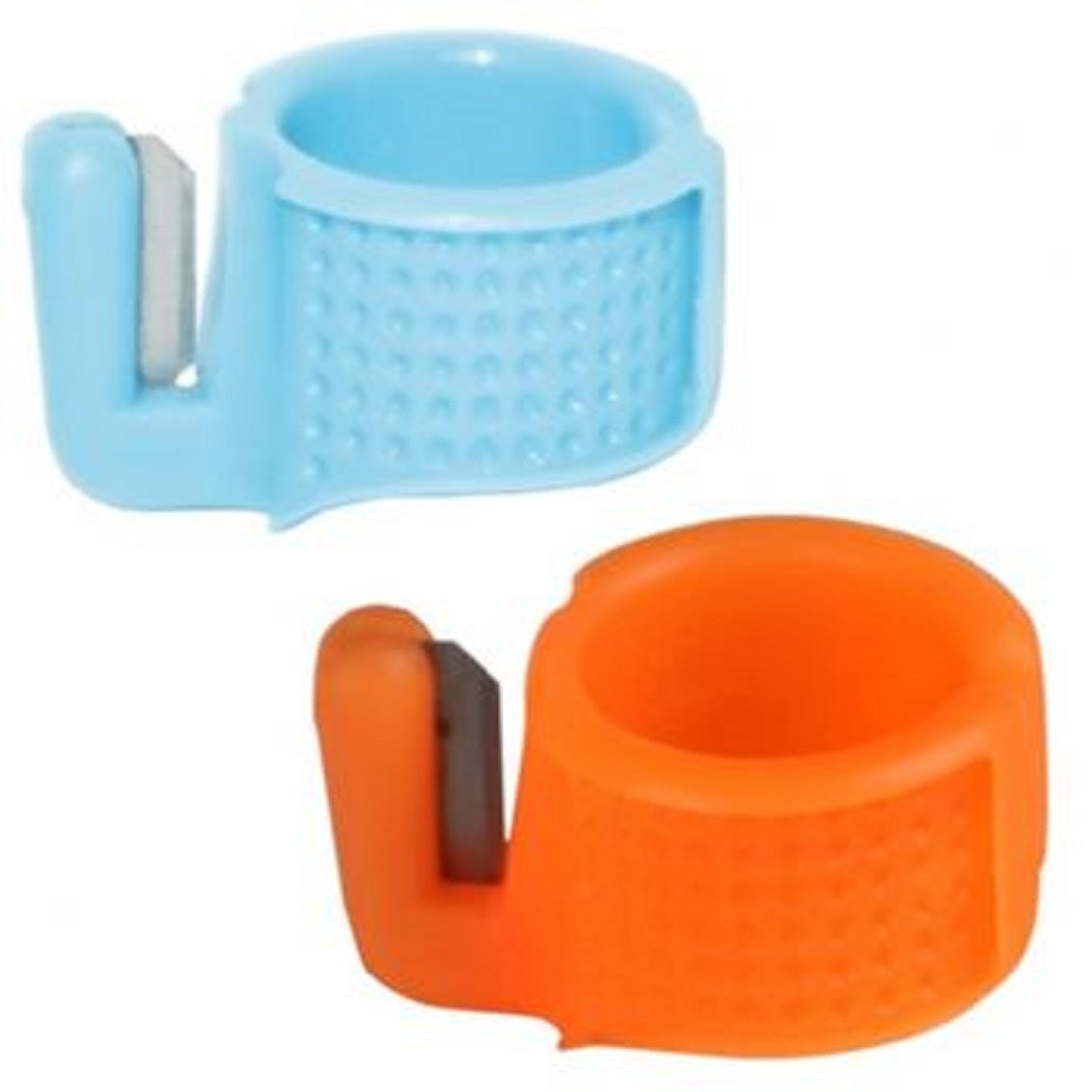 PACK OF 4 SEWING Thimble Plastic Ring w/ THREAD cutter US SELLER FREE SHIPPING