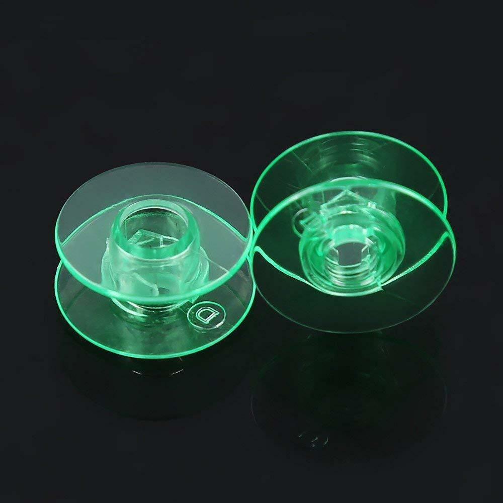 20pcs Clear Green Bobbins Viking Husqvarna White Home #4125615-45#4123078-G