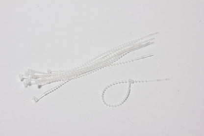 500 7" SECUR-A-TIE ADJUSTABLE BEADED LOOP TIE FASTENERS clear color no gun need