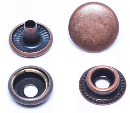 DUBLE CAP 20 Ligne12.5mm (1/2") Ring Snaps 4 Part Durable,heavy duty and sturdy,