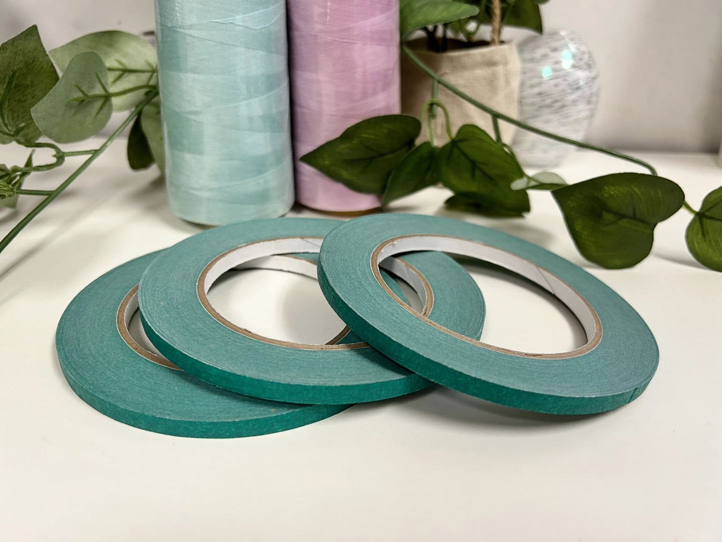 3 ROLLS GREEN Masking Tape Draping Tape Flagging tape 1/4" 180 yards US SELLER