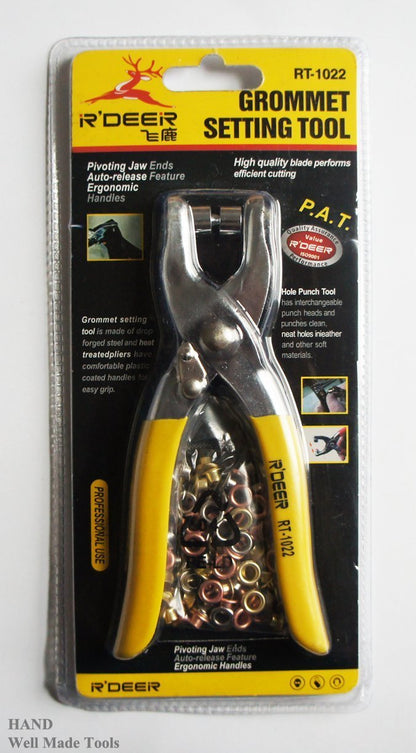 RT-1022 Professional Eyelet Grommet Setting Tool Kit,with 100 free eyelets RDEER