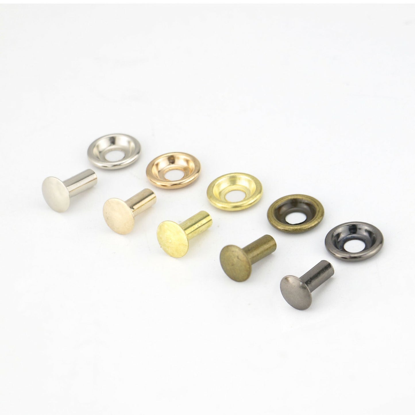 Tubular Rivets & Washers all metal cap size5/16 (8mm)  choose color & quantities