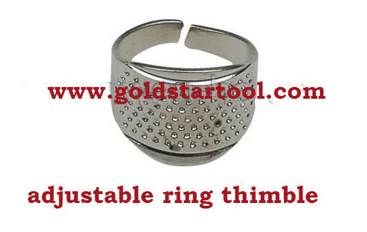 PACK OF 3 Ring Thimbles ALL STEEL Nickel-plated Easy Adjustable Size US SELLER