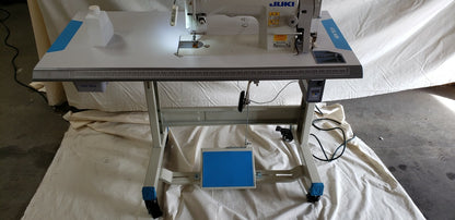 Juki DDL-8700 SEWING MACHINE WITH T-LEGS STAND ,CASTERS,SERVO MOTOR LED LAMP