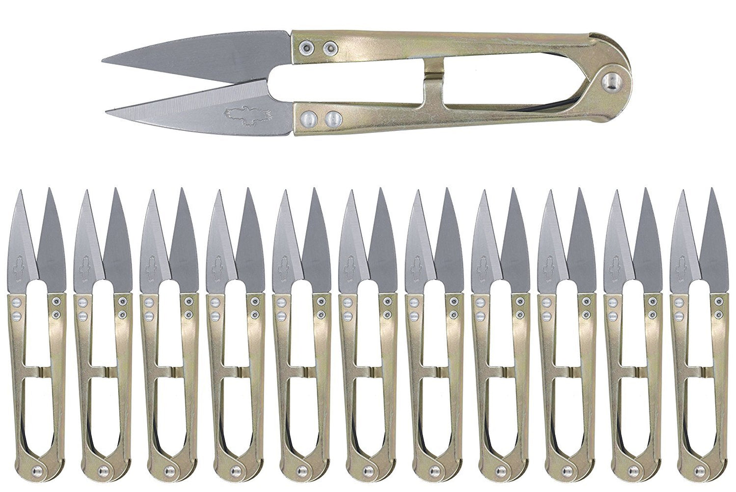 12 pk Double Sharp STAINLESS STEEL Lightweight Thread Clippers Trimming Scissor