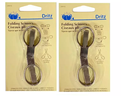 *NEW* 2 PCS Dritz 3 1/2" Stainless Steel Folding Scissors FREE SHIPPING USA
