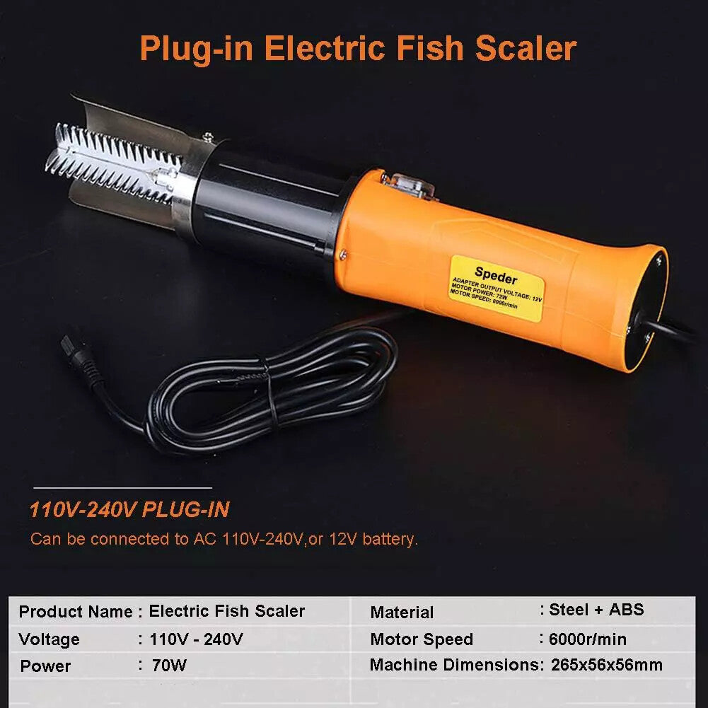 Speder Fish Scaler Corded Electric Fish Scale Remover Scraper Cleaner Kit