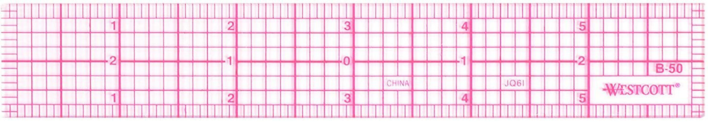 Beveled Rulers 1" x 6",C-Thru 8ths ,Transparent (B-50), Edges calibrated in 16th