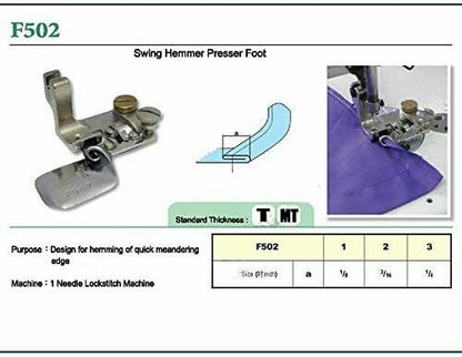 Hemming Presser Foot and Folder Set #F502? for all high shank sewing machines