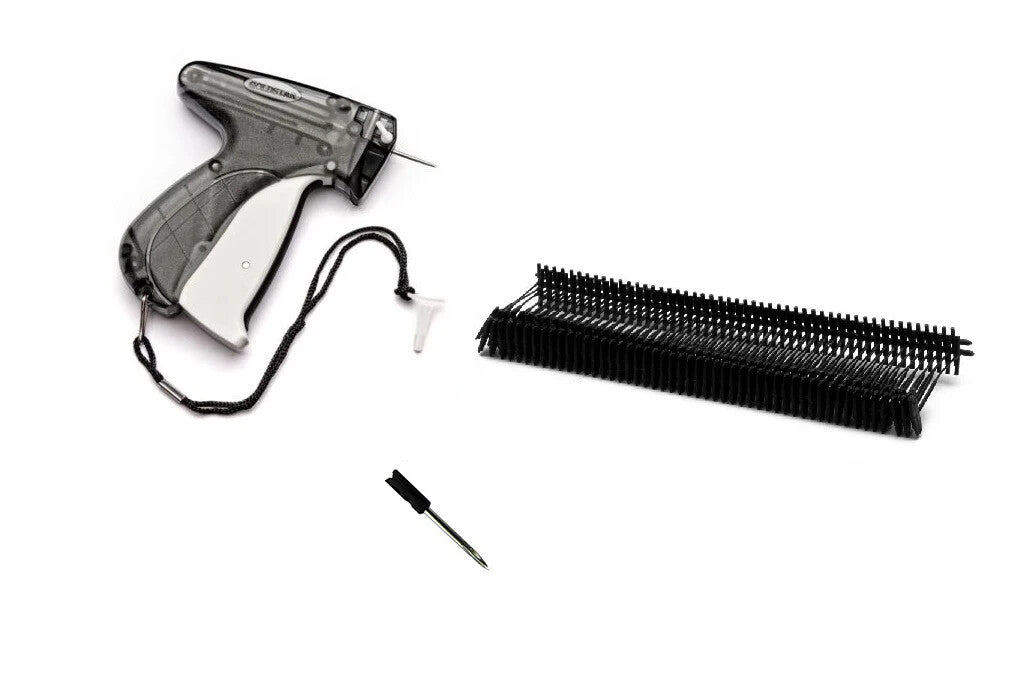 Garment Price Label Tagging Gun   1000 3" BLACK Barbs   1 Extra Needle US SELLER