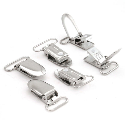 Suspender Clips,Pacifier Clips With Fabric Protecting Plastic Teeth, 1" & 3/4"