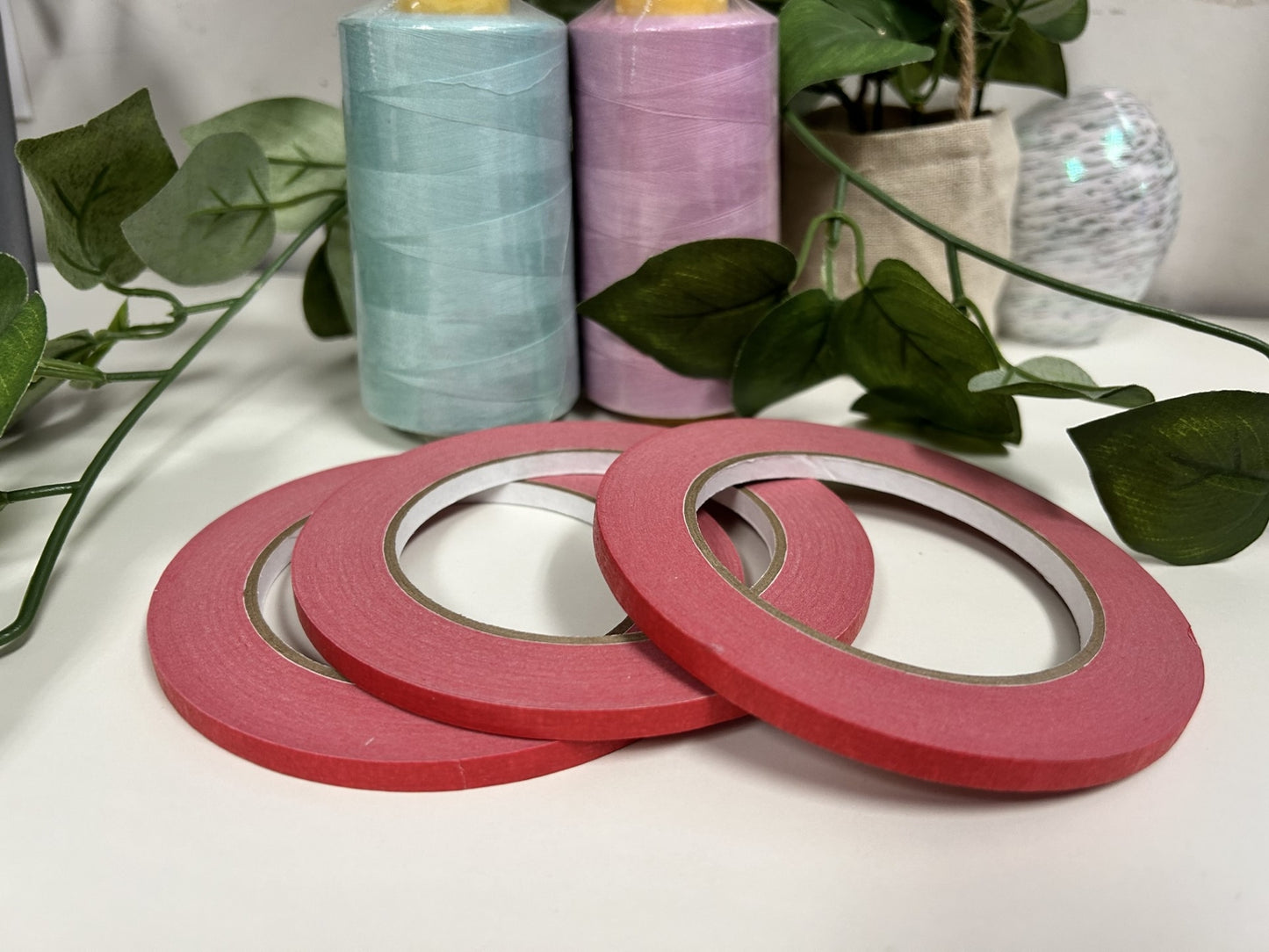 3 ROLLS RED Masking Tape Draping Tape Flagging Tape 1/4" 180 yards US SELLER