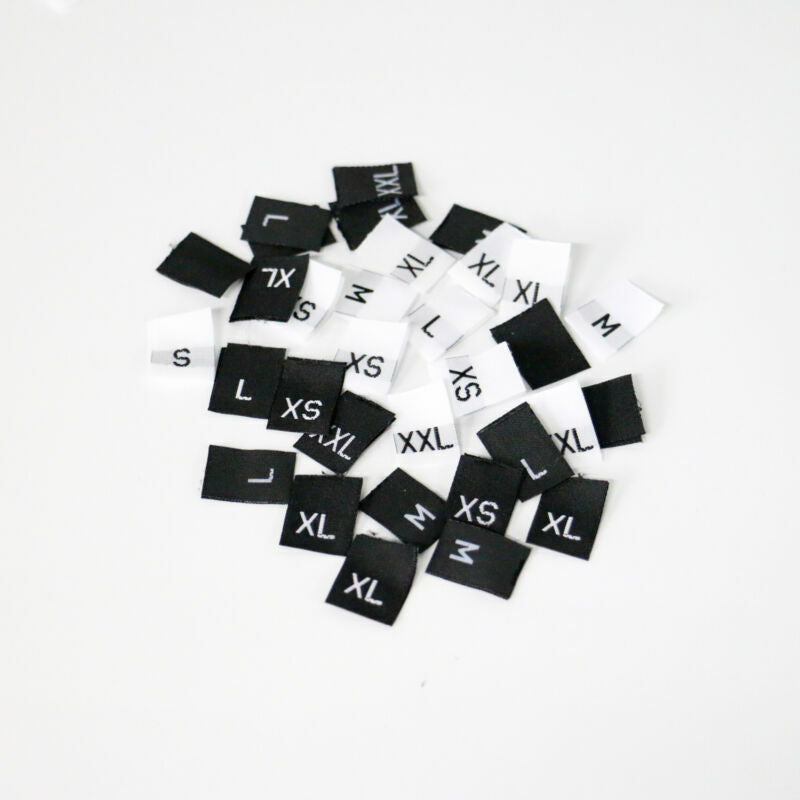 250 pcs Clothing Labels Woven Taffeta 3/4" x 1/2" CHOOSE STYLE & COLOR US SELLER