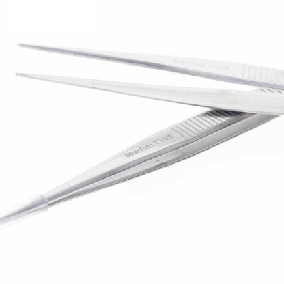 2 PAIRS of Stainless Steel Sewing Machine Straight Tweezers For EZ Threading