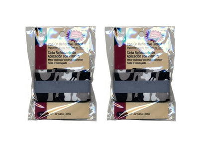 3 PACKS Dritz 1-1/2 Inches Iron-On Reflective Ribbon Gray Camouflage US SELLER