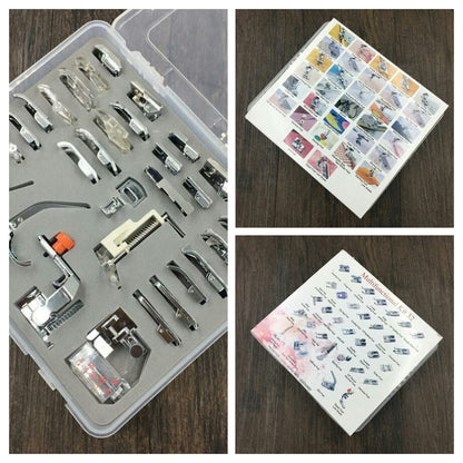 32pc Sewing presser feet Set Kit with Plastic Organize Box for Low Shank Sewing