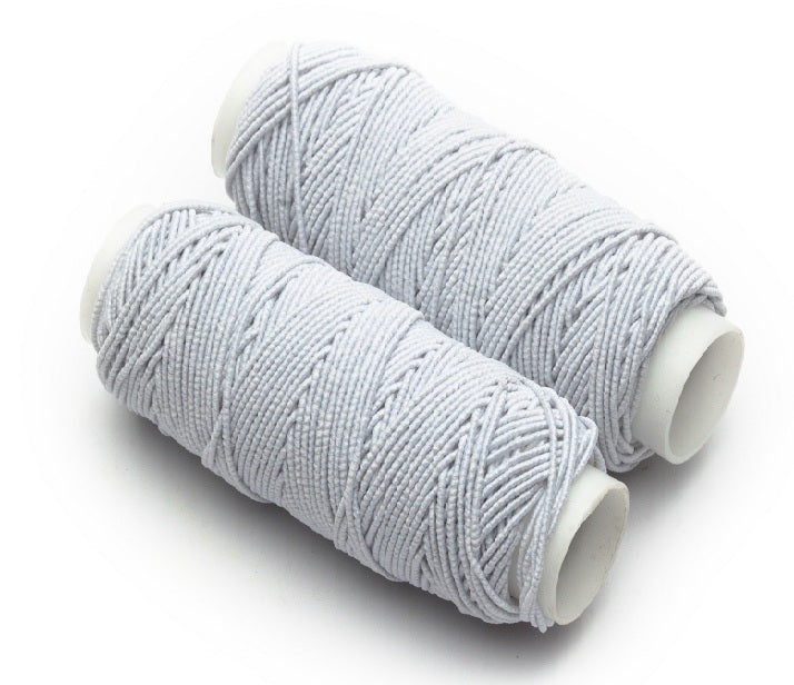 Elastic Thread black & white 5 roll of each,30 Yard each Package Total 300 Yard
