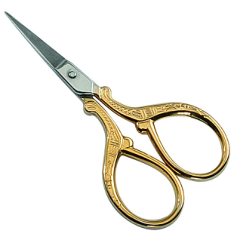2 PAIRS of NEW 3.5" Gold Plated Embroidery Scissors Cross Stitch & Quilting USA