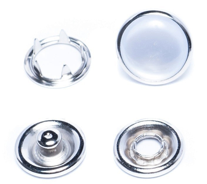 PEARL PRONG SNAP BUTTON AND RING  9.5 mm  OR 11 mm  pack of 12, 100 OR 1000 USA
