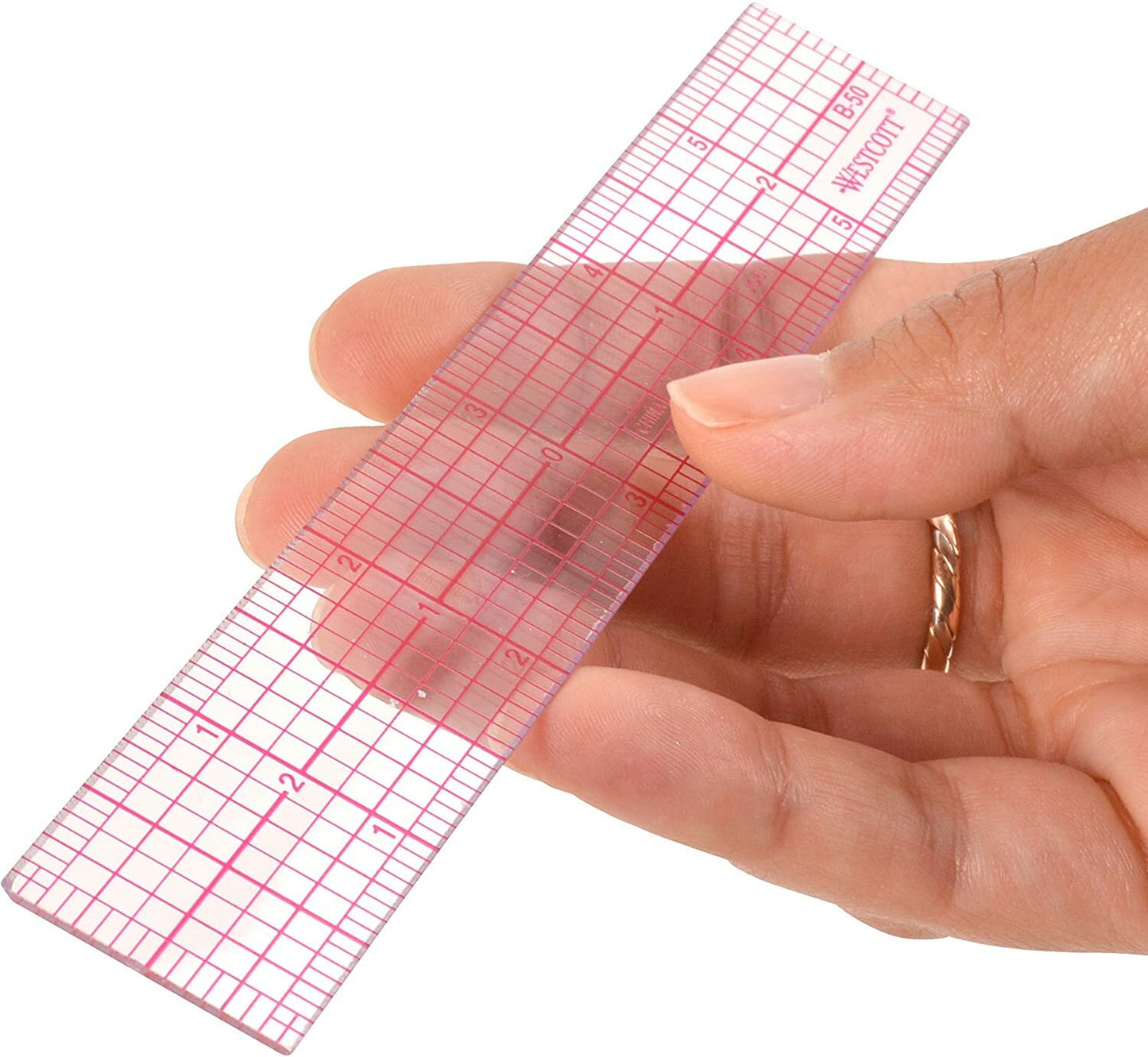 Beveled Rulers 1" x 6",C-Thru 8ths ,Transparent (B-50), Edges calibrated in 16th