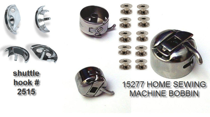 shuttle hook,bobbin case & 10 bobbins for all class 15 sewing machines,great buy
