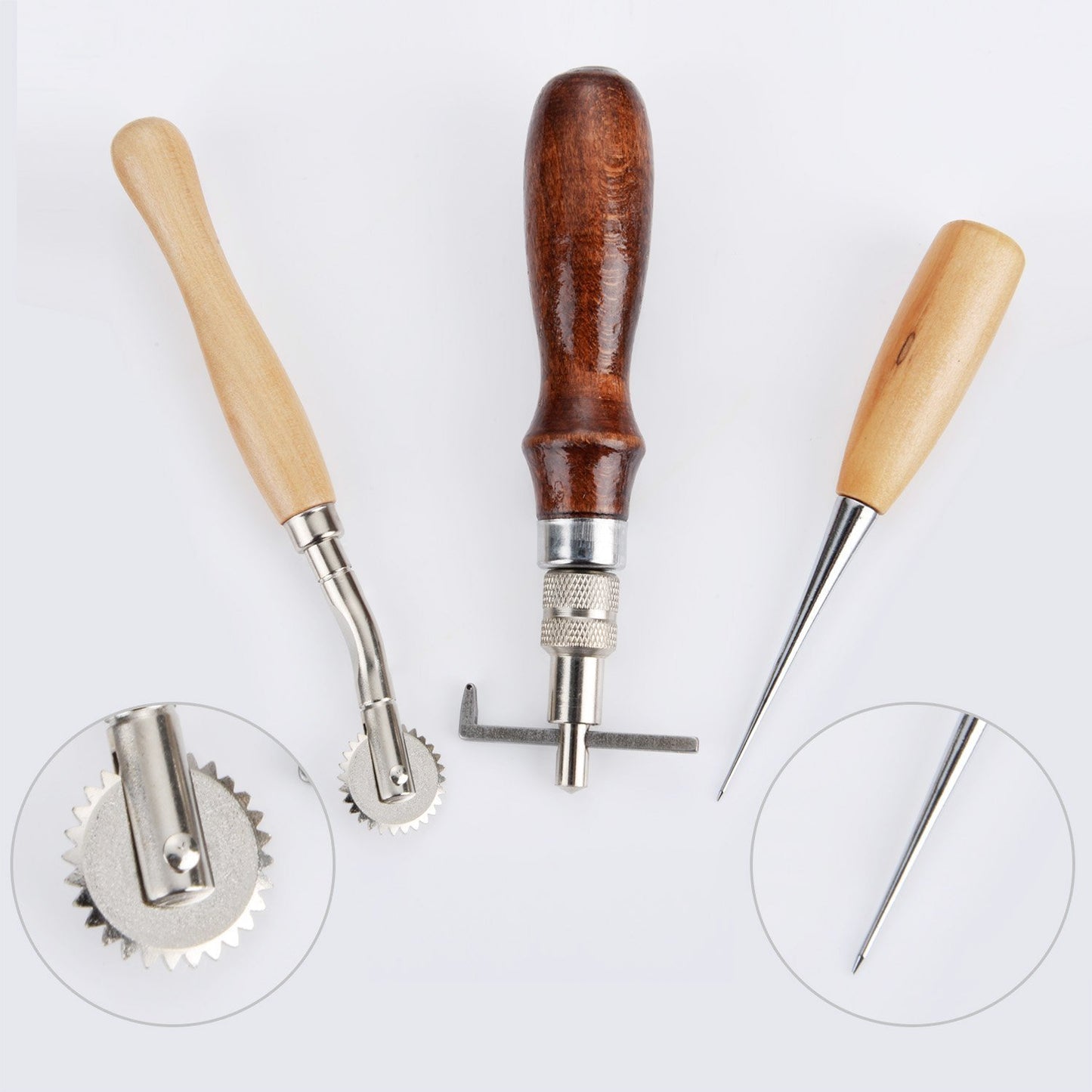 7pcs leather & canvas  Craft Hand Stitching Sewing Tool Set Kit Thread Awl Waxed