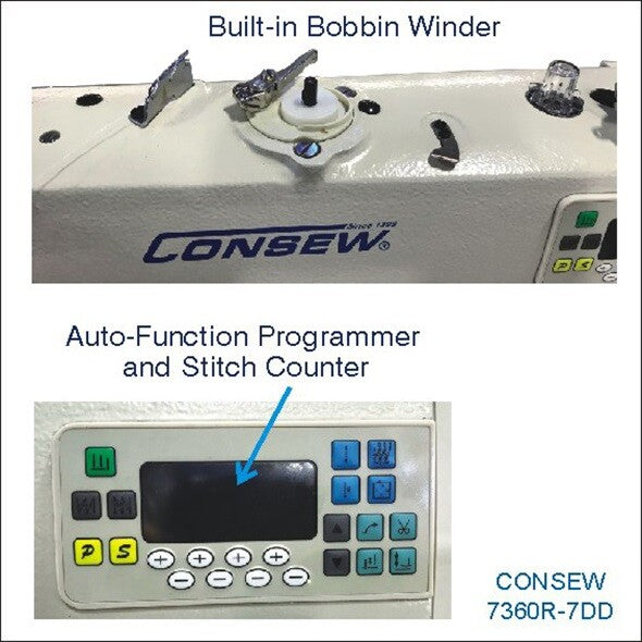 Consew 7360R-7DD High Speed Single Needle Drop Feed Lockstitch Industrial Sewing