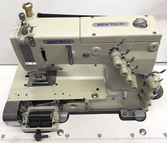New-Tech 1404-PMD 4-Needle Flatbed Double Chain Stitch Industrial Sewing Machine