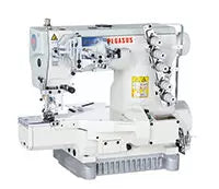 Pegasus W3664P-01G 5 Thread Coverstitch Oil Barrier Cylinder Bed Industrial Interlock Stitch Machine With Table and Servo Motor