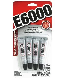 Eclectic Adhesive E6000 0.18oz 4pc Clear Carded