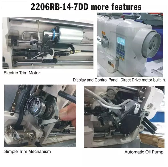 Consew 2206RB-14-7-DD Direct-Drive Heavy-Duty Triple-Feed Industrial Sewing Machine