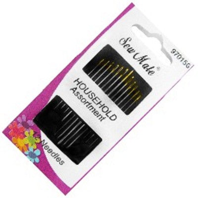 Magnetic Needle Case PLUS 12 GOLD PLATED ASSORTED HAND SEWING NEEDLE 4X2-1/2X1"