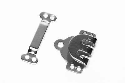 SEW ON Trouser/ Skirt Hooks & Bars (9.5mm flat) 24 SET all steel nickle plated