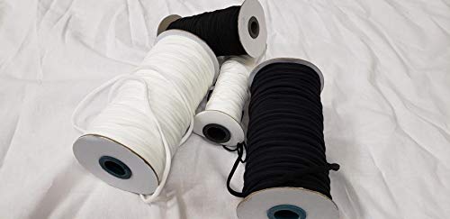 GoldStar Tool Elastic Earloop Cord - 1/8in. x 100 Yards, White Stretchable String for Face Masks, Tents, Sports Equipment | Stitching & Sewing Supplies