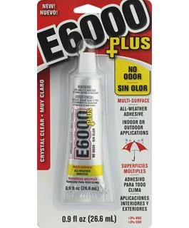 Eclectic Adhesive E6000 Plus No Odor .9oz Crystal Clear