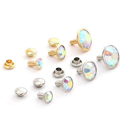 GoldStar Tool Rhinestone Rivets, Chrystal Rivet for Handbags, Leather, Crafts, Garments | Sewing Accessories (Gold, 10MM (Set of 1000))