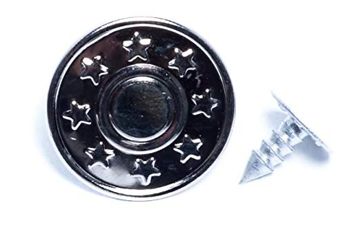 GoldStar Tool Jean Button Rivets - 17mm, Star-Designed Fabric Rivets | Mixed Media Craft Accessories | Fixing Tool Kit (Antique Brass, 100)