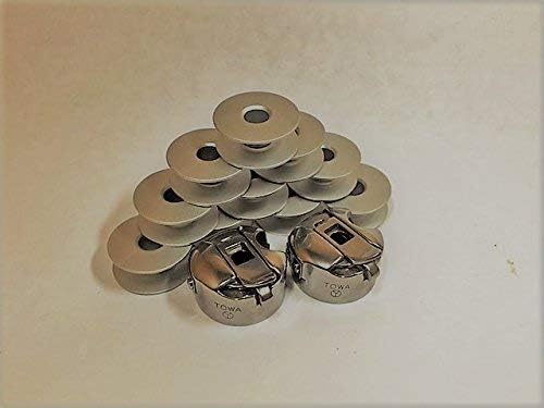 2 BOBBIN CASE(52237) & 10 ALUMINUM BOBBIN FOR JUKI INDUSTRIAL SEWING MACHINE