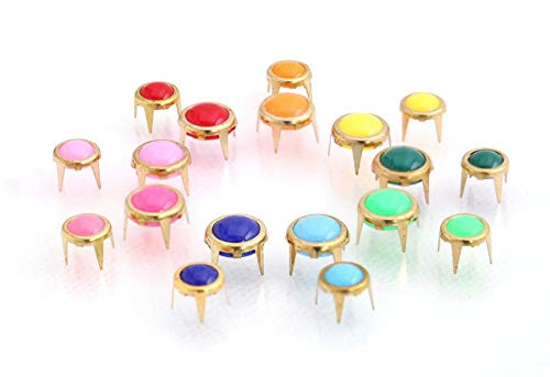 GoldStar Tool Rivet with 4 Prongs for Garments and Crafts Metallic Button with Colored Gemocite Acrylic Stones