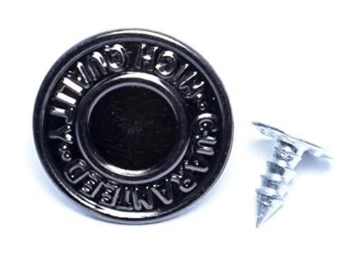 GoldStar Tool Jean Button Rivets - 17mm, Leather Craft Rivets with Text Design, Fabric Buttons | Mixed Media Craft Accessories